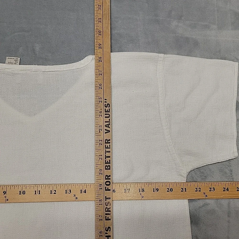 VTG Banana Republic Shirt Mens L White V-Neck Gauze Cotton Safari Travel